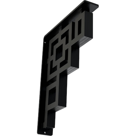 Ekena Millwork Eris Wrought Iron Bracket, (Triple center brace), Powder Coated Black 2"W x 10"D x 12"H BKTM02X10X12TER
